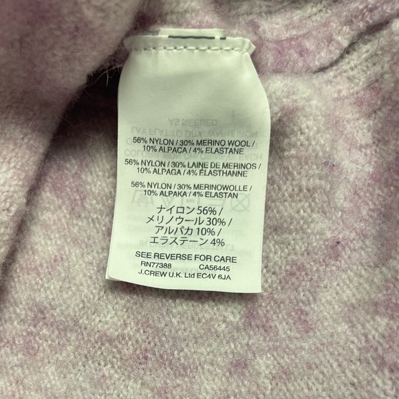 J.Crew Supersoft Turtleneck Sweater Lavender Side Slits Wool Alpaca Blend M - Picture 7 of 7